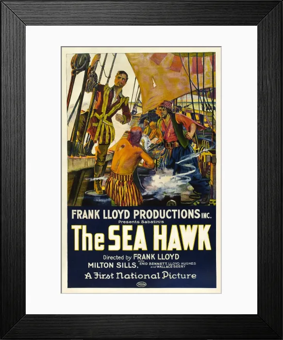 Framed Print : THE SEA HAWK, poster art, 1924 Framed Print : THE SEA HAWK, poster art, 1924