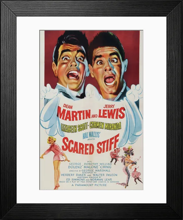 Framed Print : SCARED STIFF, top from left: Dean Martin, Jerry Lewis, 1953