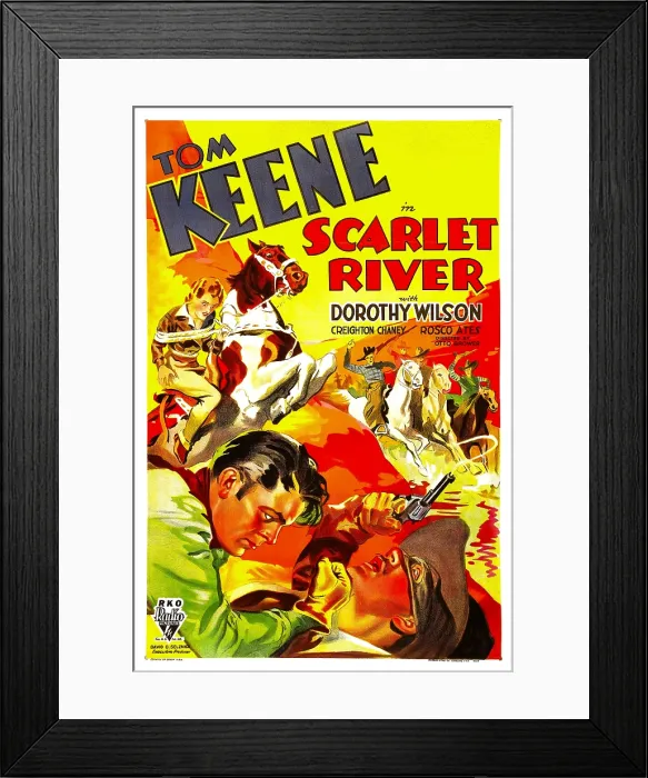 Framed Print : SCARLET RIVER, bottom left: Tom Keene, 1933