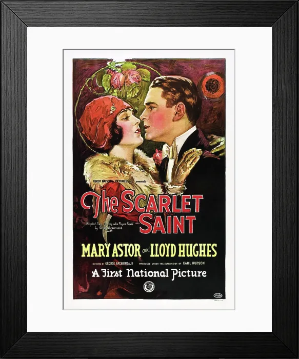 Framed Print : THE SCARLET SAINT, from left: Mary Astor, Lloyd Hughes on poster art, 1925