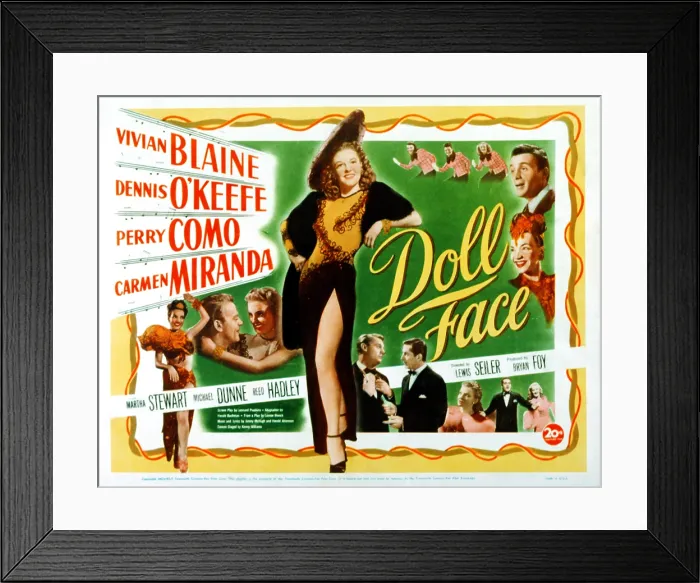 Framed Print : DOLL FACE, Carmen Miranda, Dennis O'Keefe, Vivian Blaine, Martha Stewart [2]. Perry Como, 1945, TM and Copyright (c) 20th Century-Fox Film Corp. All Rights Reserved
