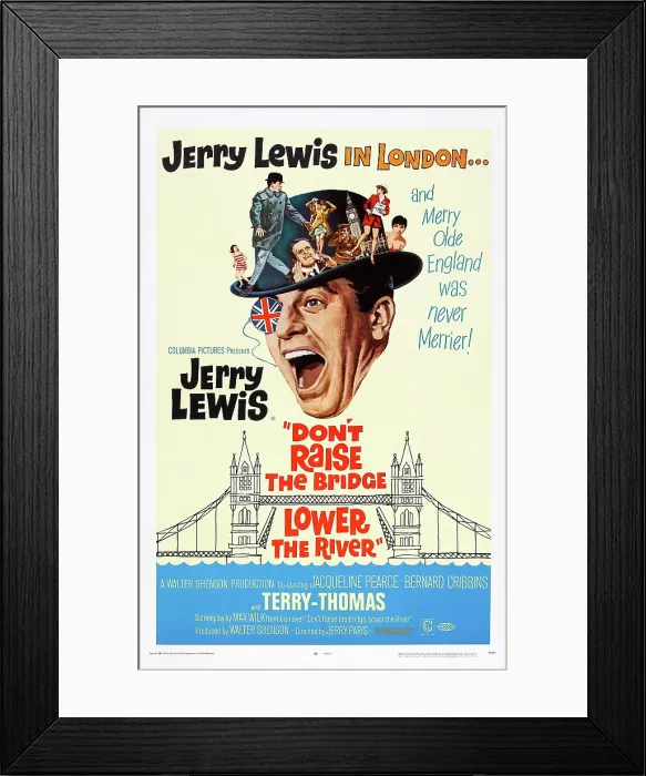 Framed Print : DON'T RAISE THE BRIDGE, LOWER THE RIVER, US poster, Jerry Lewis (head), 1968