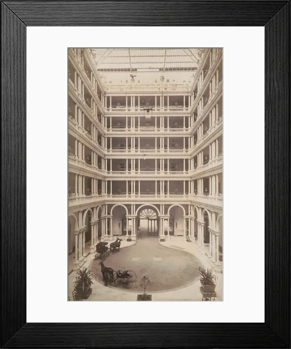 Framed Print : Interior Court of the Palace Hotel, in San Francisco, with balconies of the six upper floors Framed Print : Interior Court of the Palace Hotel, in San Francisco, with balconies of the six upper floors