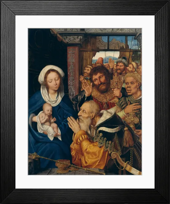 Framed Print : THE ADORATION OF THE MAGI, by Quentin Metsys, 1526, Netherlandish, Northern Renaissance oil painting