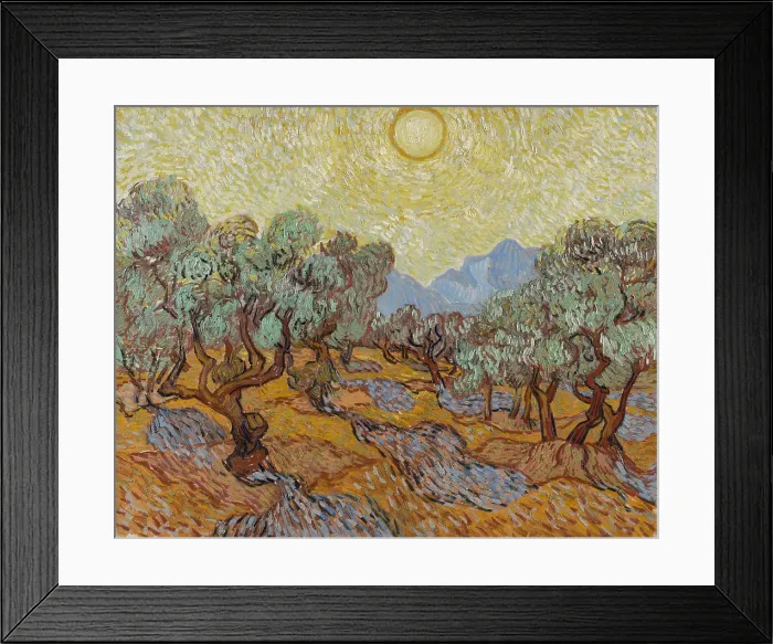 Framed Print : Olive Trees, 1889, by Vincent van Gogh, 1853-1890, Dutch Post Impressionist painter, oil on canvas