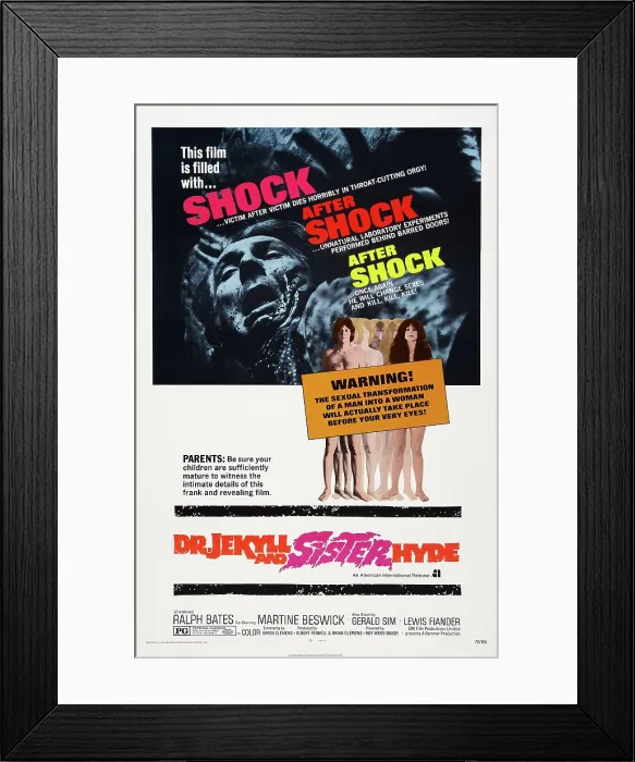 Framed Print : DR. JEKYLL AND SISTER HYDE, US poster art, 1971