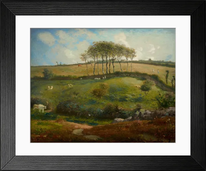 Framed Print : Pasture near Cherbourg, 1871-1872, by Jean-François Millet, 1814-1875, French Realist painting, oil on canvas Framed Print : Pasture near Cherbourg, 1871-1872, by Jean-François Millet, 1814-1875, French Realist painting, oil on canvas