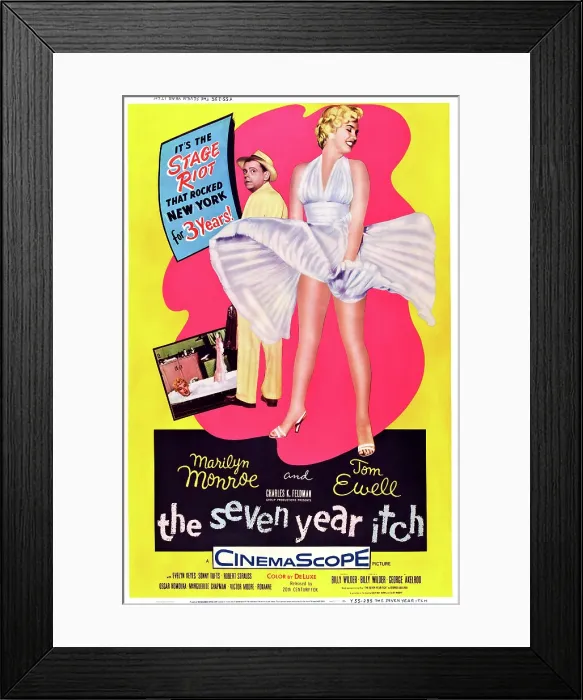 Framed Print : THE SEVEN YEAR ITCH, Tom Ewell, Marilyn Monroe, 1955. TM and Copyright 20th Century-Fox Film Corp. All Rights Reserved. Courtesy: Everett Collection