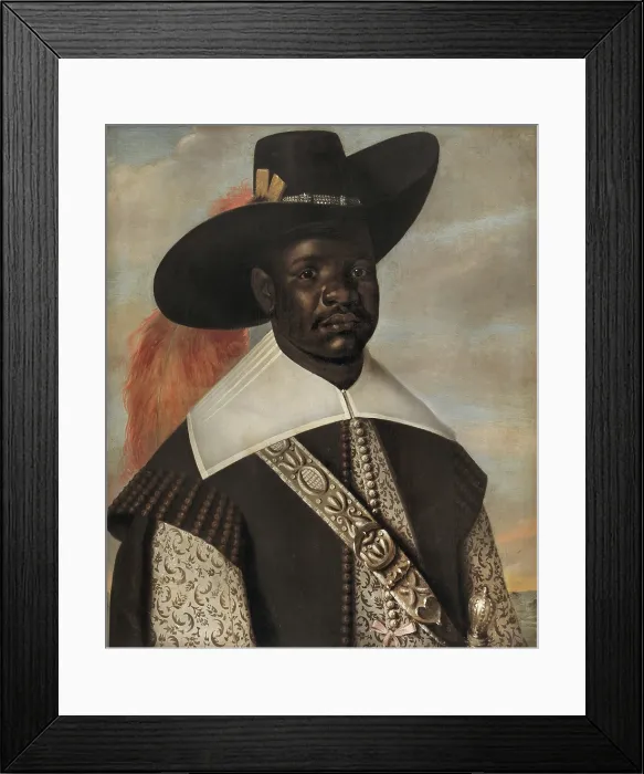 Framed Print : Don Miguel de Castro, Emissary of Kongo, 1643, attributed to Dutch painter Jaspar Beckx, 1627-1647, painting, oil on panel