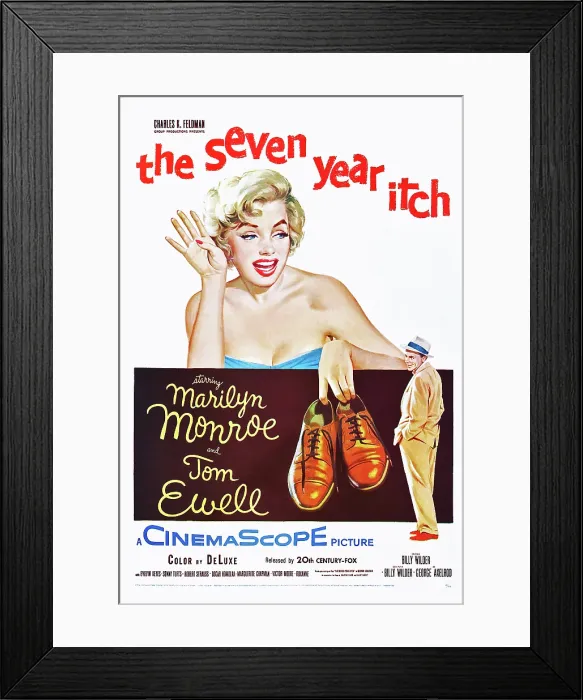 Framed Print : THE SEVEN YEAR ITCH, Marilyn Monroe, Tom Ewell, 1955, TM and Copyright 20th Century Fox Film Corp. All rights reserved. / Courtesy Everett Collection