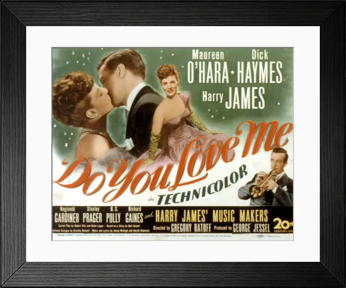 Framed Print : DO YOU LOVE ME, Maureen O'Hara, Dick Haymes, Harry James (right), 1946, (c) 20th Century Fox, TM & Copyright  /  Courtesy: Everett Collection