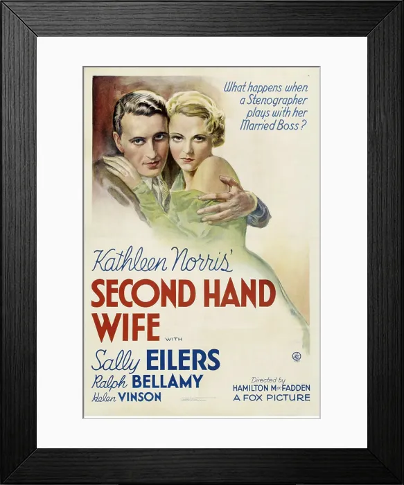 Framed Print : SECOND HAND WIFE, from left: Ralph Bellamy, Sally Eilers, 1933, TM and Copyright 20th Century Fox Film Corp. All rights reserved. / courtesy Everett Collection
