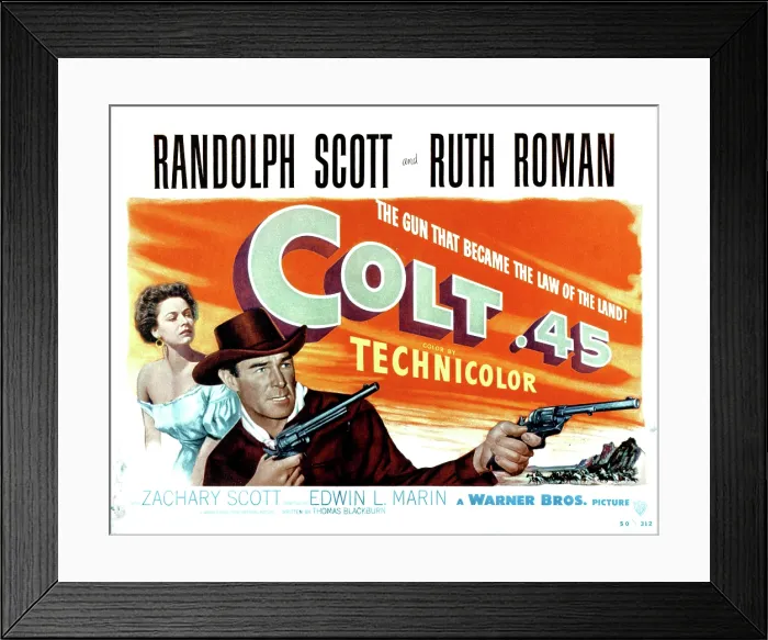 Framed Print : COLT.45, Ruth Roman, Randolph Scott, 1950