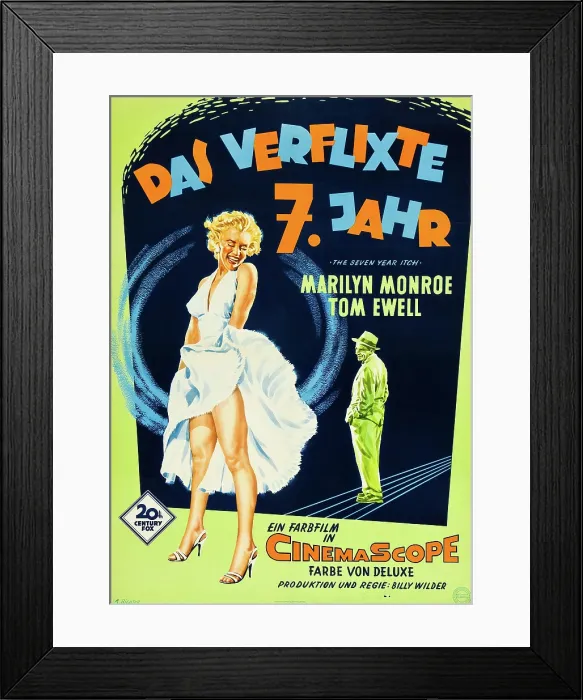 Framed Print : THE SEVEN YEAR ITCH, (aka DAS VERFLIXTE 7 JAHR), from left: Marilyn Monroe, Tom Ewell, 1955, TM and Copyright 20th Century Fox Film Corp