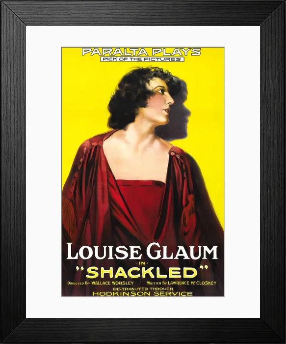 Framed Print : SHACKLED, Louise Glaum on poster art, 1918