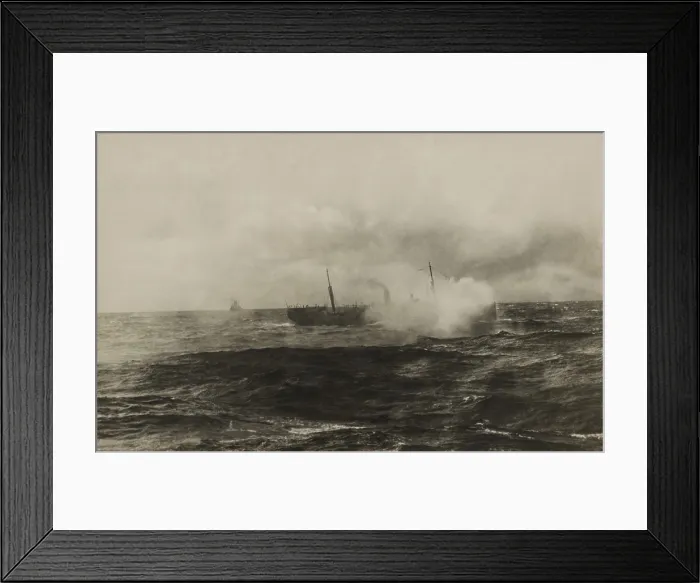 Framed Print : The burning SS VOLTURNO, a passenger ship sailing from Rotterdam to New York City. The photo was taken from one of the 11 ships responding to her SOS of Oct. 9, 1913 Framed Print : The burning SS VOLTURNO, a passenger ship sailing from Rotterdam to New York City. The photo was taken from one of the 11 ships responding to her SOS of Oct. 9, 1913
