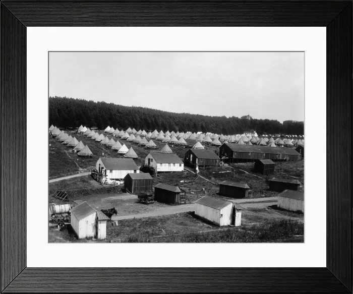 Framed Print : Refugee camp within the Presidio of San Francisco after the April 18, 1906 Earthquake and fire. 16, 000 refugees were sheltered and fed at the Presidio