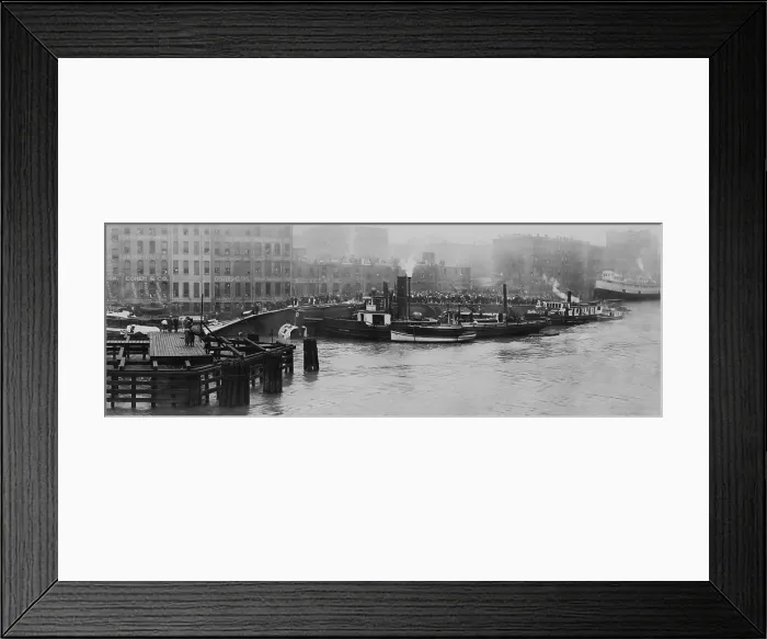 Framed Print : SS EASTLAND overturned in Chicago River, July 24, 1915 Framed Print : SS EASTLAND overturned in Chicago River, July 24, 1915