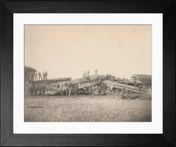 Framed Print : 1887 Great Chatsworth Train Wreck, at midnight on Aug. 10, 1887, near Chatsworth, Illinois Framed Print : 1887 Great Chatsworth Train Wreck, at midnight on Aug. 10, 1887, near Chatsworth, Illinois