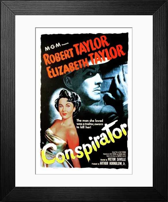 Framed Print : CONSPIRATOR, Elizabeth Taylor, Robert Taylor, 1949