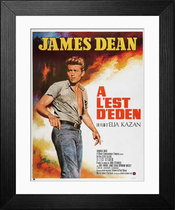 Framed Print : EAST OF EDEN, French poster art, James Dean, 1955