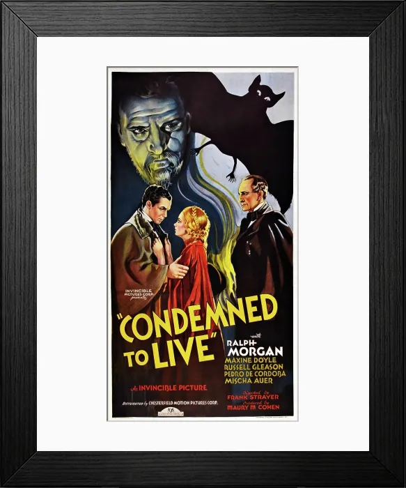 Framed Print : CONDEMNED TO LIVE, top left: Ralph Morgan; middle, from left: Russell Gleason, Maxine Doyle, Pedro de Cordoba on 3-sheet poster art, 1935 Framed Print : CONDEMNED TO LIVE, top left: Ralph Morgan; middle, from left: Russell Gleason, Maxine Doyle, Pedro de Cordoba on 3-sheet poster art, 1935