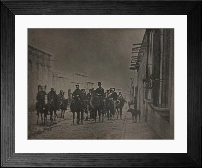 Framed Print : American Brigadier General John E. Wool and his staff in Saltillo, which Wool captured in 1846 after a 900-mile march from San Antonia, Texas Framed Print : American Brigadier General John E. Wool and his staff in Saltillo, which Wool captured in 1846 after a 900-mile march from San Antonia, Texas