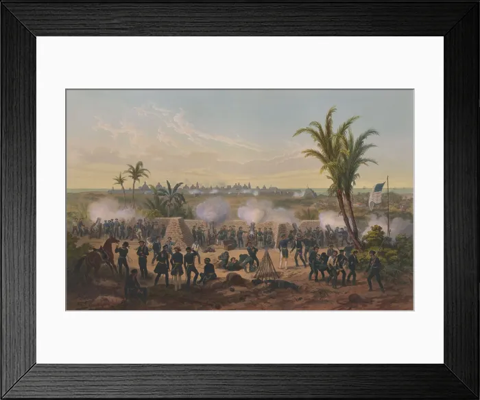 Framed Print : Mexican American War. Amphibious US invasion of central Mexico at Collado Beach, 3 miles south of the fortified city of Veracruz, on Mar. 9, 1847 Framed Print : Mexican American War. Amphibious US invasion of central Mexico at Collado Beach, 3 miles south of the fortified city of Veracruz, on Mar. 9, 1847