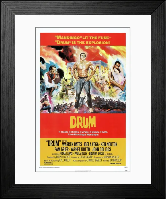 Framed Print : DRUM, US Poster, from left: Warren Oates, Pam Grier, Ken Norton (hands on hips), 1976 Framed Print : DRUM, US Poster, from left: Warren Oates, Pam Grier, Ken Norton (hands on hips), 1976