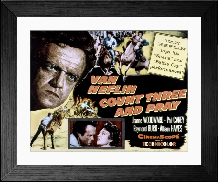 Framed Print : COUNT THREE AND PRAY, Van Heflin, Joanne Woodward, 1955 Framed Print : COUNT THREE AND PRAY, Van Heflin, Joanne Woodward, 1955
