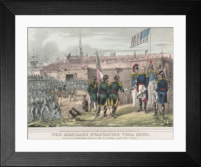 Framed Print : Mexican American War. The 3, 000 Mexican defenders of Vera Cruz surrendered on March 27-28, 1847 Framed Print : Mexican American War. The 3, 000 Mexican defenders of Vera Cruz surrendered on March 27-28, 1847