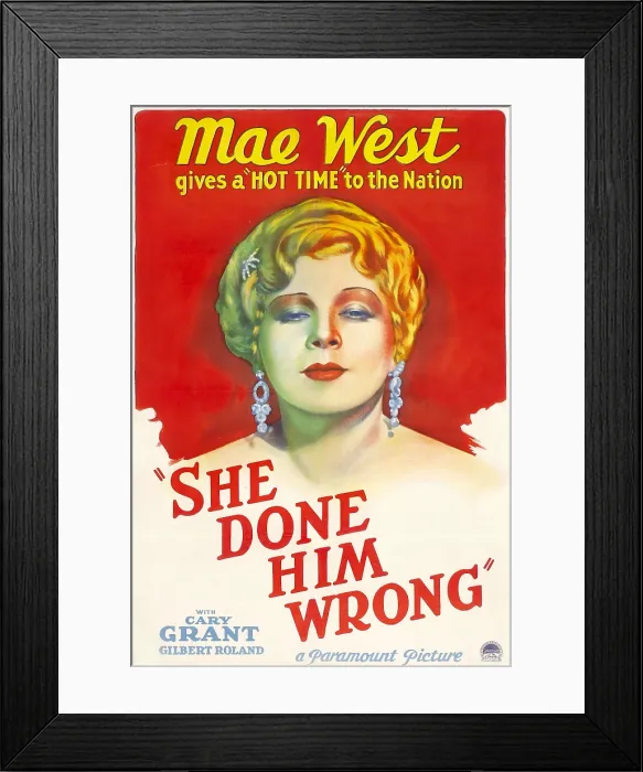 Framed Print : SHE DONE HIM WRONG, Mae West, 1933 Framed Print : SHE DONE HIM WRONG, Mae West, 1933