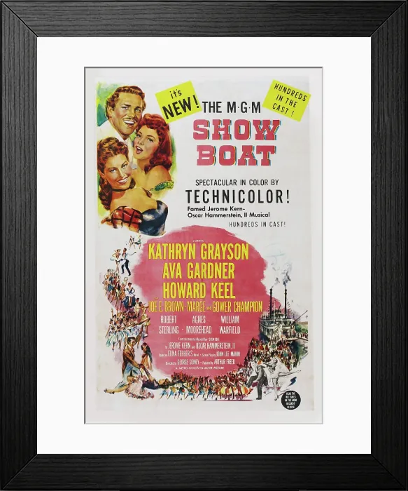 Framed Print : SHOW BOAT, US poster art, from top: Howard Keel, Ava Gardner, Kathryn Grayson, 1952