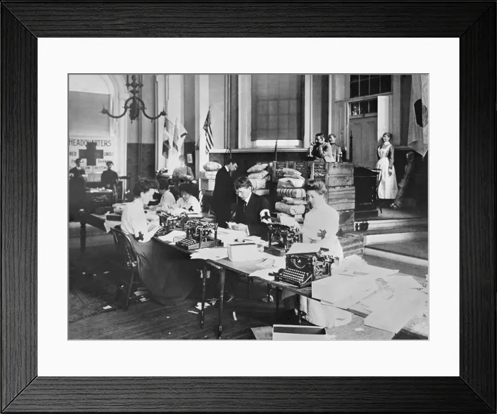 Framed Print : American Red Cross Headquarters in San Francisco after the April 18, 1906 earthquake and 3-day fire