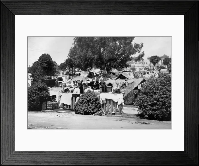 Framed Print : Tent city in Jefferson Square, San Francisco, on April 20, 1906 after April 18, 1906 earthquake