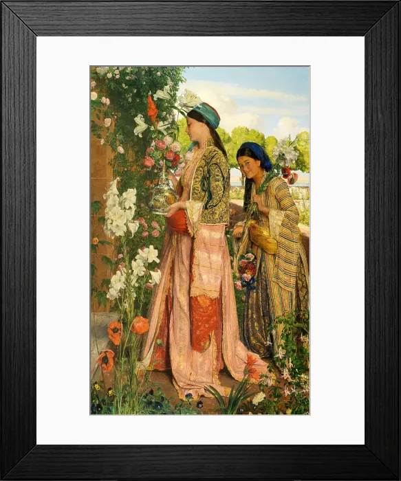 Framed Print : Lilium Auratum, 1871, by John Frederick Lewis, watercolor painting