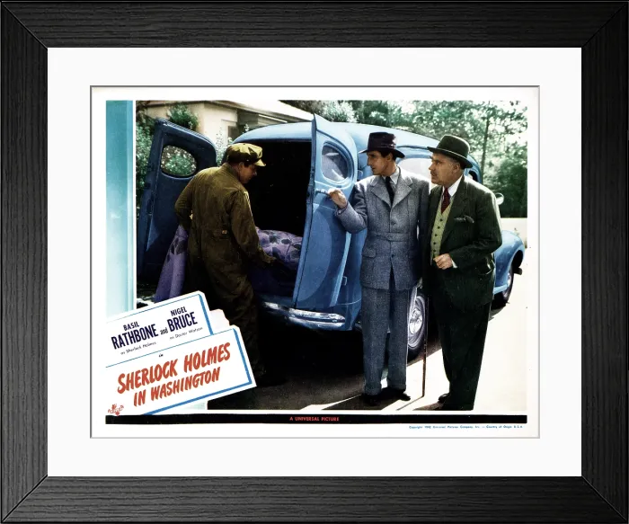 Framed Print : SHERLOCK HOLMES IN WASHINGTON, from left, Basil Rathbone, Nigel Bruce, 1942 Framed Print : SHERLOCK HOLMES IN WASHINGTON, from left, Basil Rathbone, Nigel Bruce, 1942