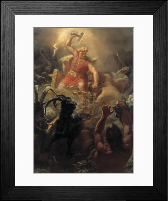 Framed Print : Thor's Fight with the Giants, 1872, by Mårten Eskil Winge, 1825-1896, Swedish painting, oil on canvas