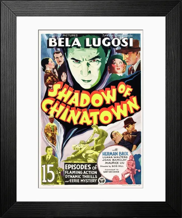 Framed Print : SHADOW OF CHINATOWN, top center: Bela Lugosi, 1936 Framed Print : SHADOW OF CHINATOWN, top center: Bela Lugosi, 1936
