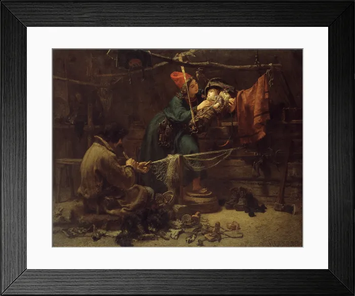 Framed Print : Inside a fisher cottage in Laplan, 1857, by Johan Fredrik Höckert, 1826-1866, Swedish painting, oil on canvas Framed Print : Inside a fisher cottage in Laplan, 1857, by Johan Fredrik Höckert, 1826-1866, Swedish painting, oil on canvas