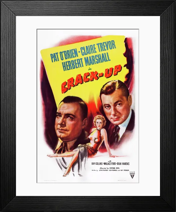 Framed Print : CRACK-UP, US poster art, from left: Pat O'Brien, Claire Trevor, Herbert Marshall, 1946