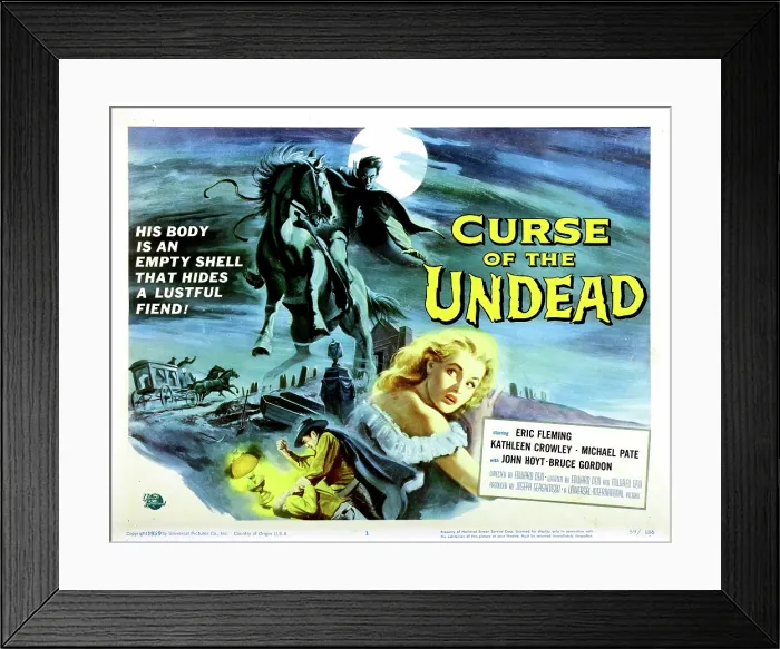 Framed Print : CURSE OF THE UNDEAD, Kathleen Crowley, 1959