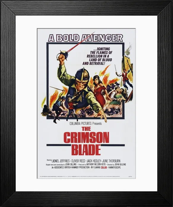 Framed Print : THE CRIMSON BLADE, (aka THE SCARLET BLADE), US poster art, 1963