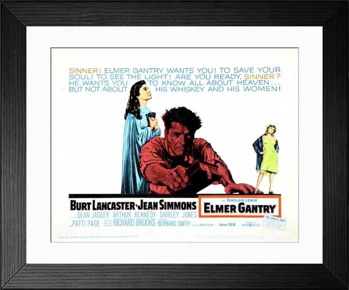 Framed Print : ELMER GANTRY, Jean Simmons, Burt Lancaster, Shirley Jones, 1960 Framed Print : ELMER GANTRY, Jean Simmons, Burt Lancaster, Shirley Jones, 1960