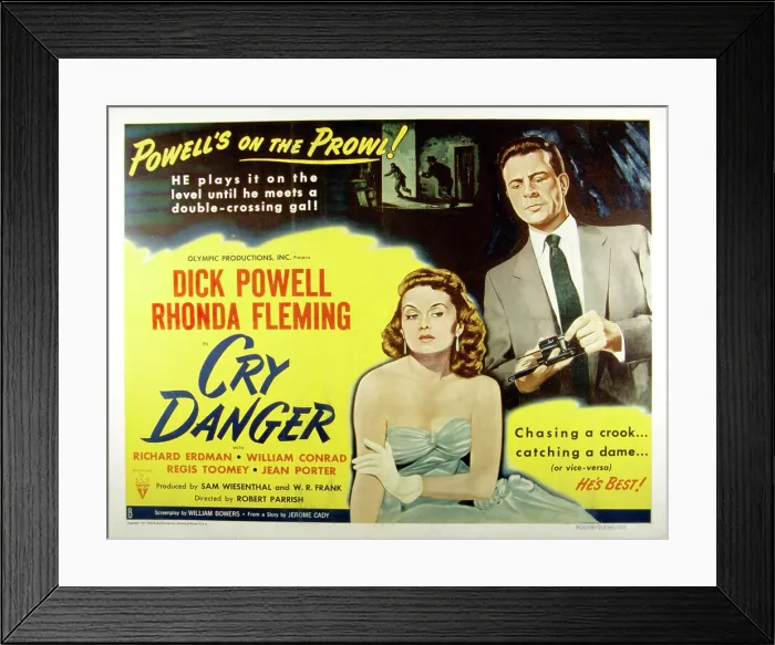 Framed Print : CRY DANGER, Rhonda Fleming, Dick Powell, 1951 Framed Print : CRY DANGER, Rhonda Fleming, Dick Powell, 1951