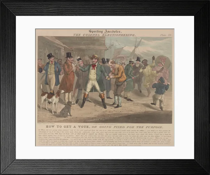 Framed Print : The Colonel Electioneering, by British artist, Henry Alken, c.1830-34 Framed Print : The Colonel Electioneering, by British artist, Henry Alken, c.1830-34