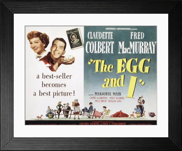 Framed Print : THE EGG AND I, Claudette Colbert, Fred MacMurray, 1947