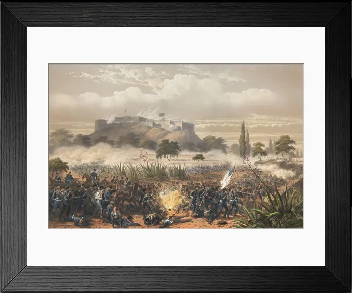 Framed Print : Mexican American War. Battle of Chapultepec, Sept. 12-13, 1847. The second storming party, led by John A. Quitman, advanced along the Tacubaya road Framed Print : Mexican American War. Battle of Chapultepec, Sept. 12-13, 1847. The second storming party, led by John A. Quitman, advanced along the Tacubaya road