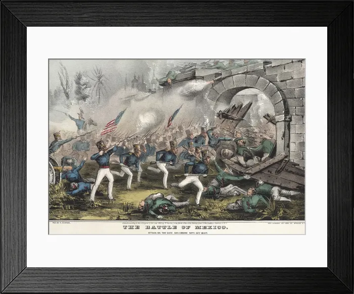 Framed Print : Mexican American War, Capture of the Cosme Gate