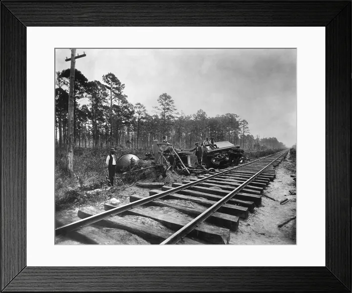Framed Print : Locomotive derailed on Ten Mile Hill by the Charleston earthquake of August 31, 1886 (BSLOC_2017_17_59) Framed Print : Locomotive derailed on Ten Mile Hill by the Charleston earthquake of August 31, 1886 (BSLOC_2017_17_59)